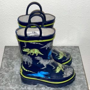 Western Chief Blue Dinosaur Rubber Boots, Size 5